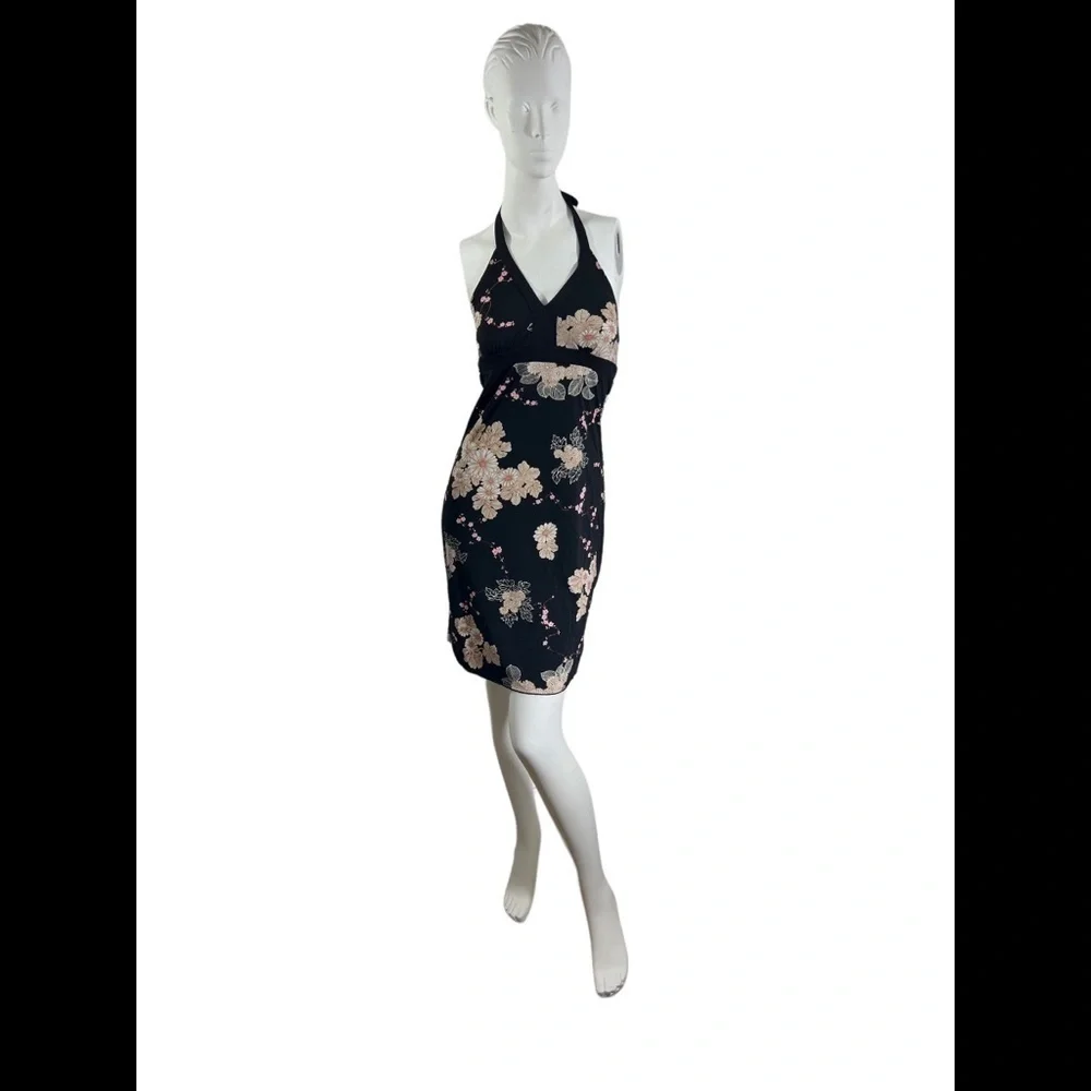 Byer Too Black Floral Mini Dress Small
